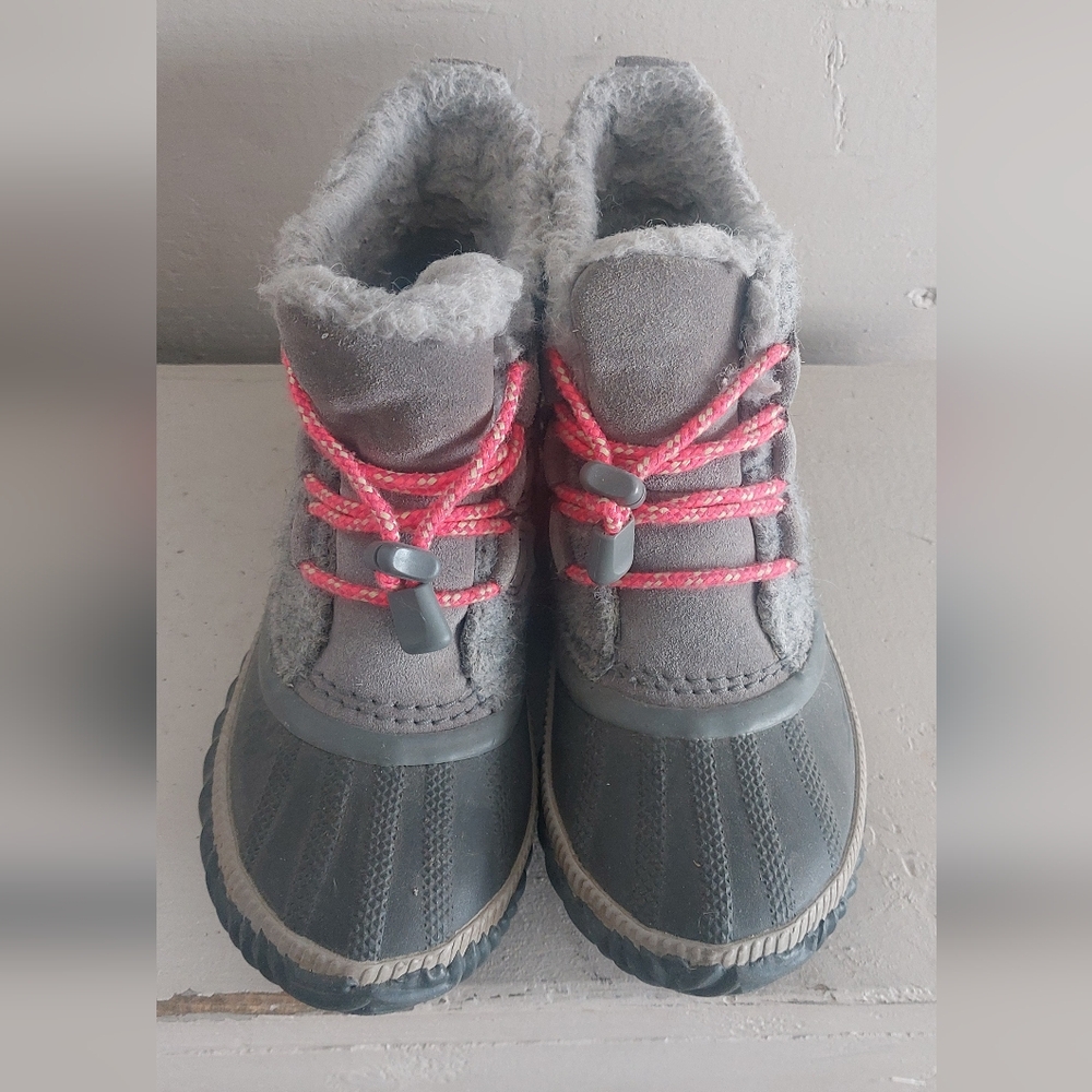 Kids Gray and Pink Shoes